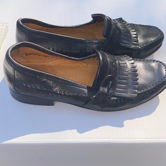 ♦️ FLORSHEIM Men's  Shoes Leather India  Moc Toe Loafer no Tassel Size 8 1/2 D - Picture 3 of 6